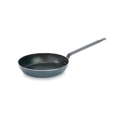 Bourgeat Classe Chef Round Pan - Non-Stick Aluminum, 160mm diameter, 0.5L capacity, model 665116. Durable, professional-grade cookware with a sleek black non-stick interior and sturdy handle.