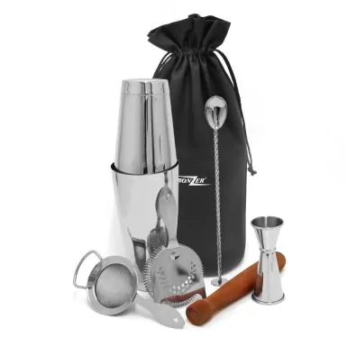 Bonzer 7 piece cocktail kit in stainless steel