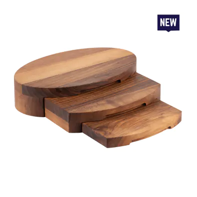 Bonzer Oval Step Riser - Walnut 40 x 25 x H 9 cm
