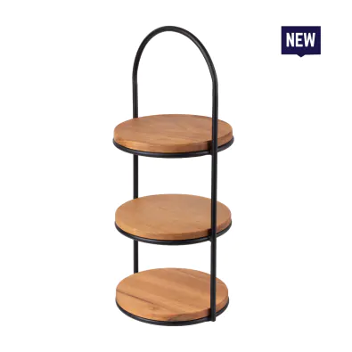 Bonzer Oak Afternoon Tea Stand - Black S/S 22 x 24 x H 55 cm