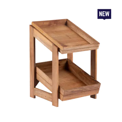 Bonzer 2-Tier Stand GN 1/2 - Oak 26.5 x 32.5 x H 44 cm