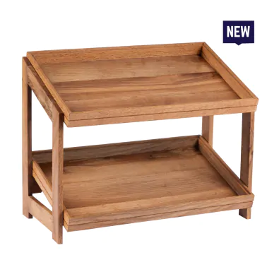 Bonzer 2-Tier Stand GN 1/1 - Oak 53 x 32.5 x H 44 cm