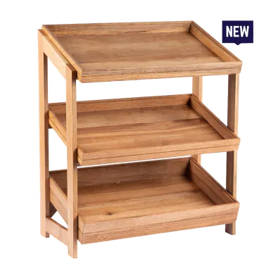 Bonzer 3-Tier Stand GN 1/1 - Oak 53 x 32.5 x H 65 cm