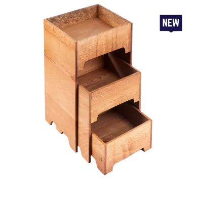 Bonzer 3-Layer Stand - Small - Oak  20 x 34 x H 33 cm