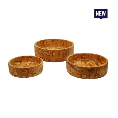 Bonzer Olive Wood Bowl Set of 3 - Ø21.5/Ø25/Ø28.5cm