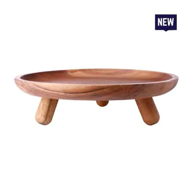 Bonzer Walnut Round Riser - Large - Walnut Ø30 x H12cm