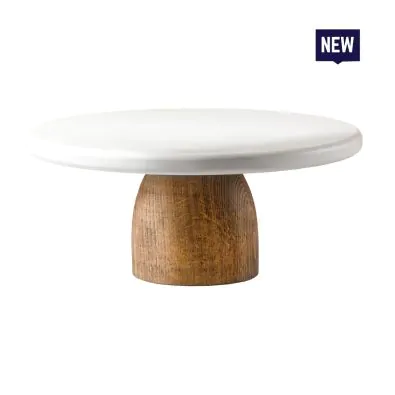 Bonzer White Walnut Cake Stand - Large - Ø30 x H11cm