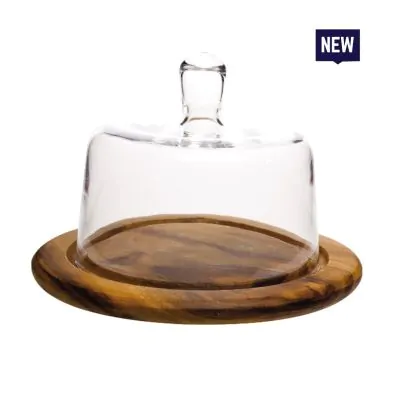 Bonzer Dessert Cheese Dome-02 - Walnut Ø28 x H21cm