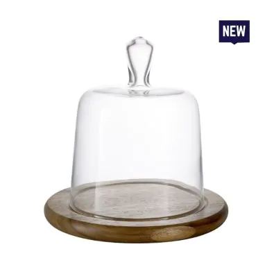 Bonzer Dessert Cheese Dome-03 - Walnut Ø20 x H23cm