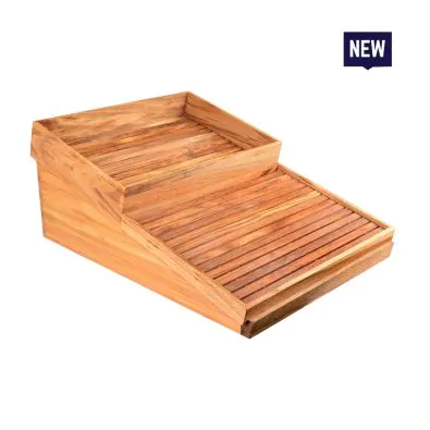 Bonzer Buffet Display Stand - Slatted - Oak 72.5 x 51 x H32cm