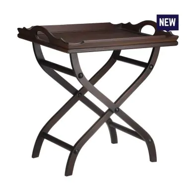 Bonzer Classic Butler Tray with Stand - Walnut 37.5 x 49 x H55cm