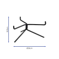 Bonzer Trio Leg Stand - Small - Black S/S Ø36 x H 16.5 cm - 3