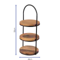 Bonzer Walnut Afternoon Tea Stand - Black S/S 22 x 24 x H 55 cm - 1