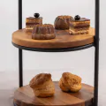 Bonzer White Marble Afternoon Tea Stand - Black S/S 22 x 24 x H 55 cm - 2