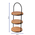Bonzer Oak Afternoon Tea Stand - Black S/S 22 x 24 x H 55 cm - 1
