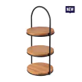 Bonzer Oak Afternoon Tea Stand - Black S/S 22 x 24 x H 55 cm - 0