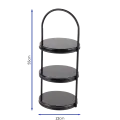 Bonzer Black Marble Afternoon Tea Stand - Black S/S 22 x 24 x H 55 cm - 1