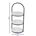 Bonzer White Marble Afternoon Tea Stand - Black S/S 22 x 24 x H 55 cm - 1