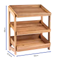 Bonzer 3-Tier Stand GN 1/1 - Oak 53 x 32.5 x H 65 cm - 1