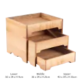 Bonzer 3-Layer Stand - Large - Oak 40 x 34 x H 33 cm - 1