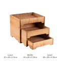 Bonzer 3-Layer Stand - Medium - Oak 28 x 28 x H 22 cm - 1