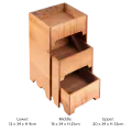 Bonzer 3-Layer Stand - Small - Oak  20 x 34 x H 33 cm - 1