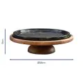 Bonzer Black Marble Cake Stand - Walnut Ø30 x Ø27 x H9cm - 1