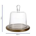 Bonzer Dessert Cheese Dome-03 - Walnut Ø20 x H23cm - 1