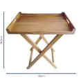 Bonzer Modern Butler Tray with Stand - Oak 66 x 47.5 x H78.5cm - 1