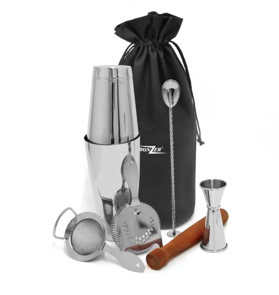 Bonzer 7 Piece Cocktail Kit - Stainless Steel