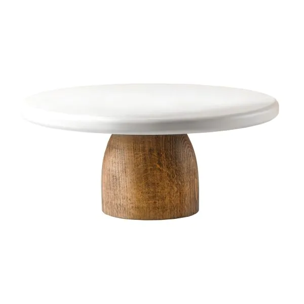 Bonzer White Walnut Cake Stand - Large - Ø30 x H11cm