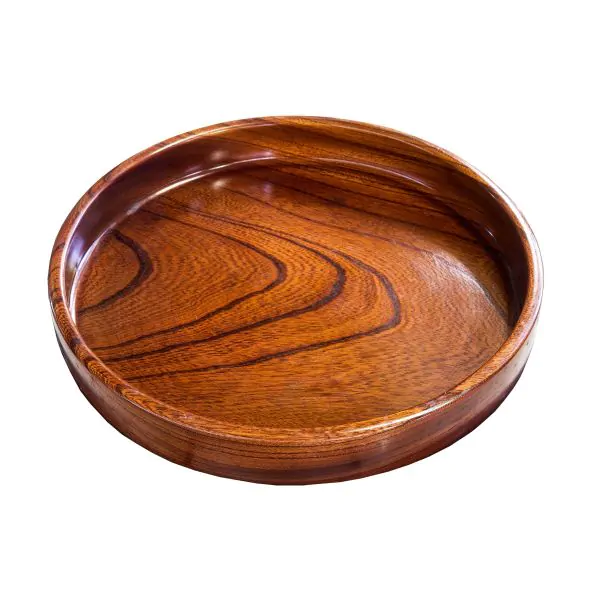 Bonzer Round Service Tray - Large - Walnut Ø28 x H4.5cm