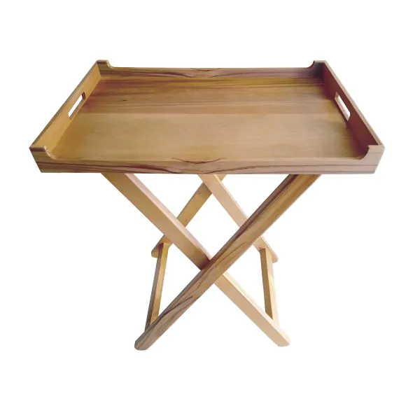Bonzer Modern Butler Tray with Stand - Oak 66 x 47.5 x H78.5cm